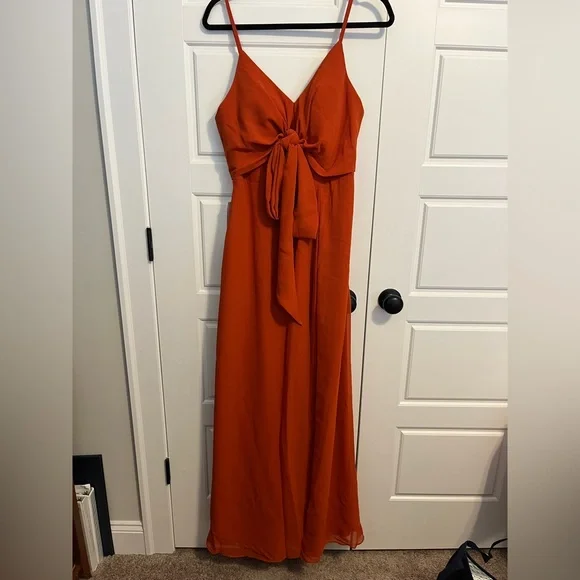 Azazie | Dresses | Floor Length Burnt Orange Dress | Poshmark